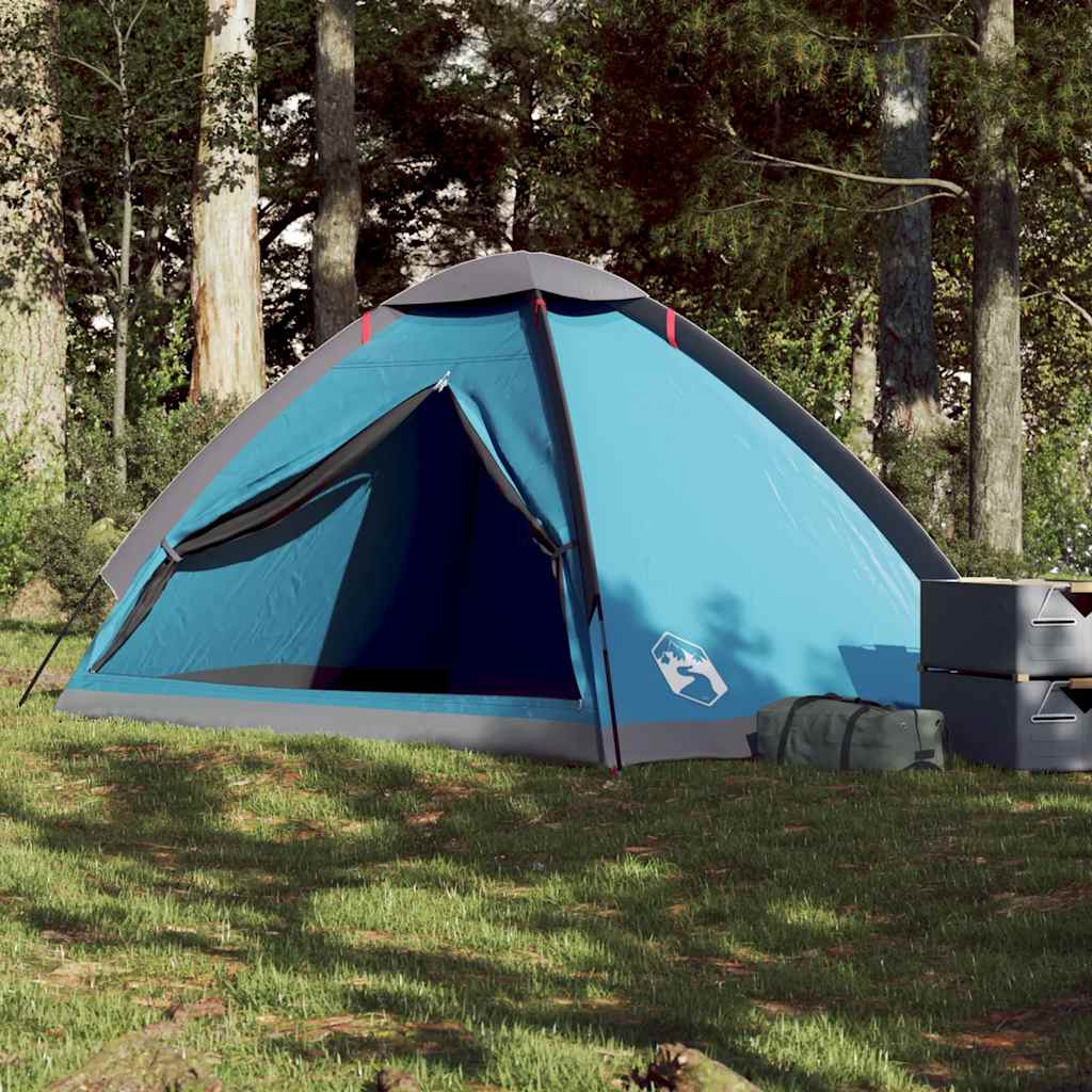 vidaXL Tienda de campaña iglú para 4 personas impermeable azul
