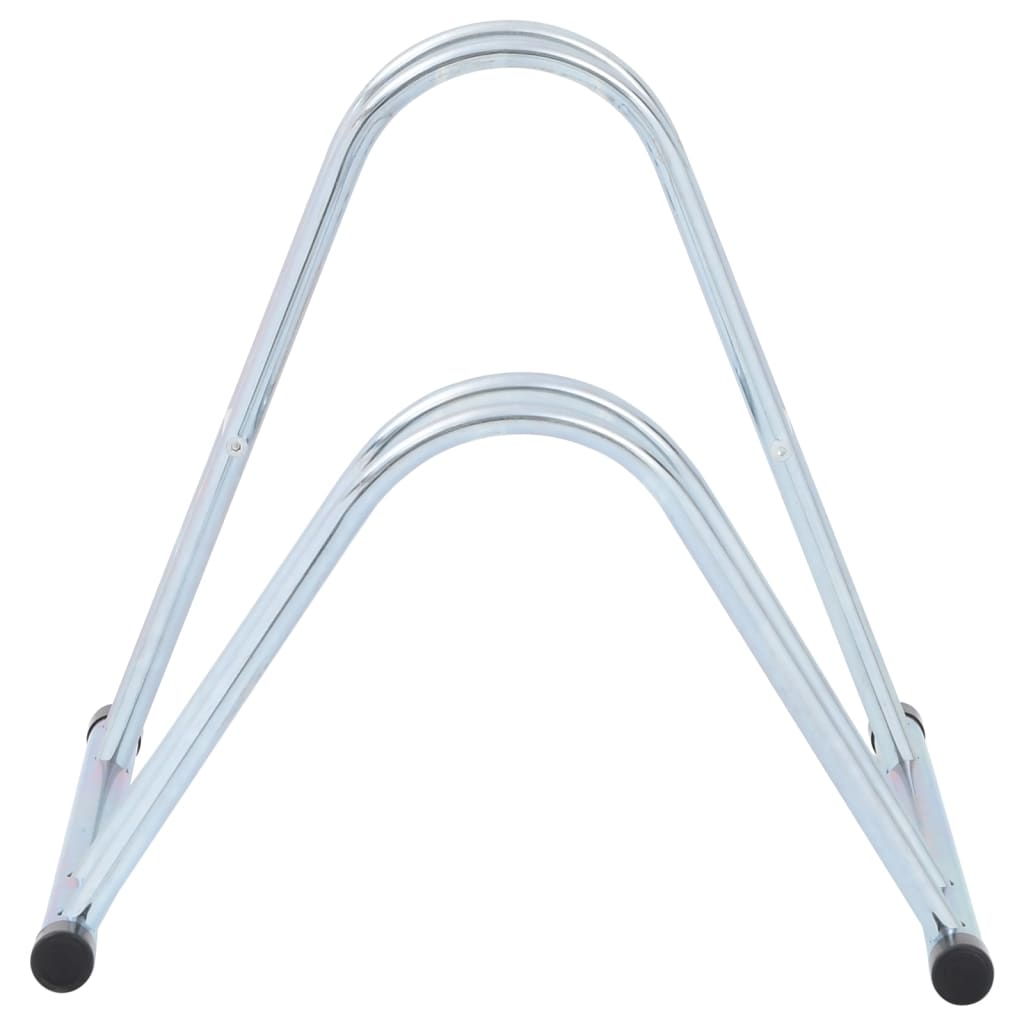 vidaXL Soporte para 2 bicicletas suelo independiente acero galvanizado - Image 4