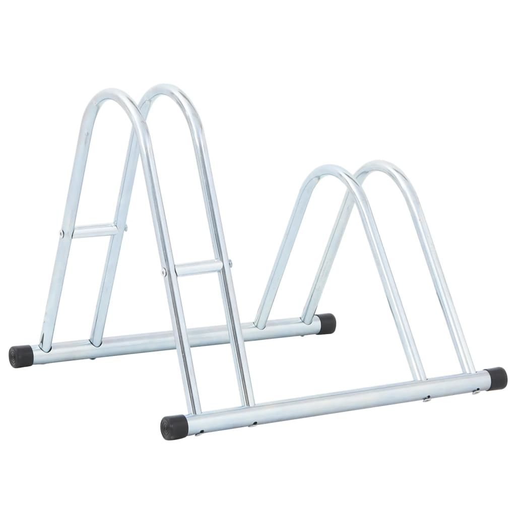 vidaXL Soporte para 2 bicicletas suelo independiente acero galvanizado - Image 5
