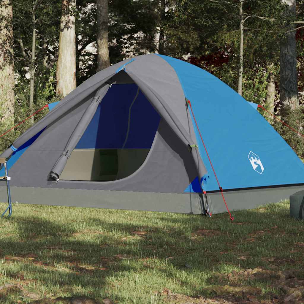 vidaXL Tienda de campaña iglú para 3 personas impermeable azul