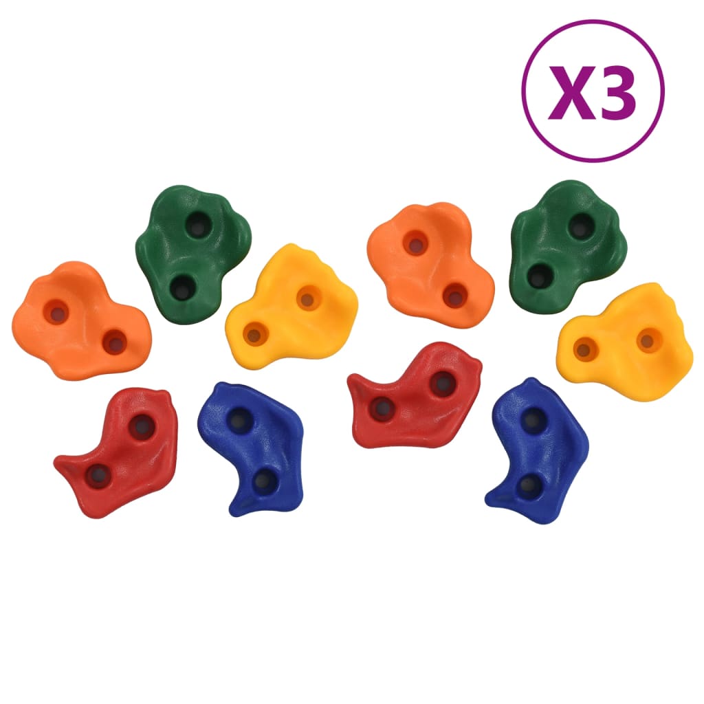 vidaXL Presas de escalada 30 piezas PE multicolor