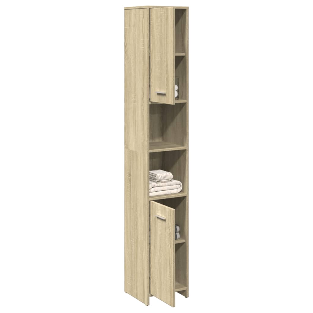 vidaXL Badezimmerschrank Sonoma-Eiche 30x30x183,5 cm Holzwerkstoff