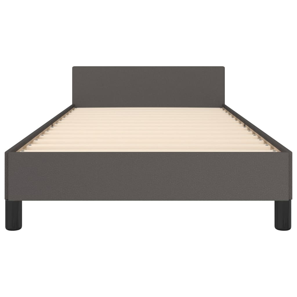 vidaXL Bettgestell mit Kopfteil Grau 100x200 cm Kunstleder - Image 6