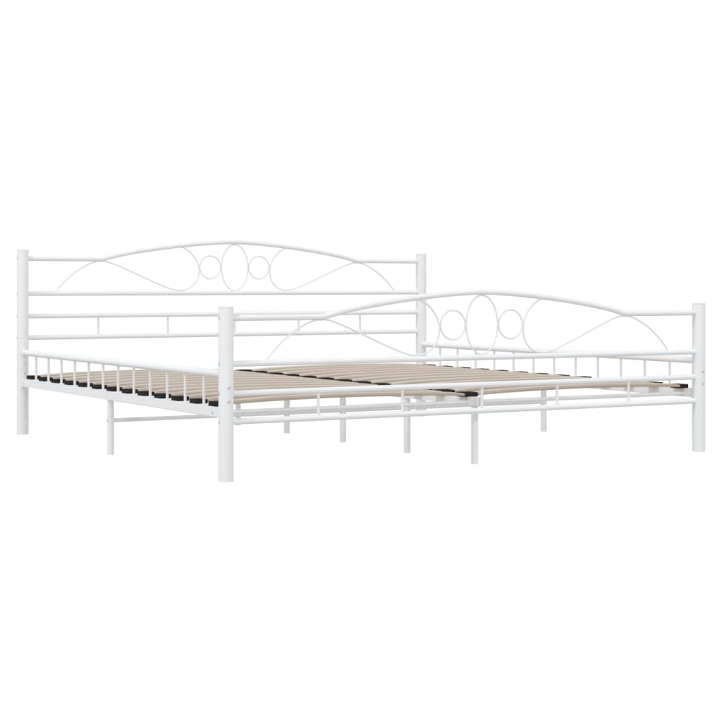 vidaXL Bettgestell Weiß Metall 200×200 cm - Image 4
