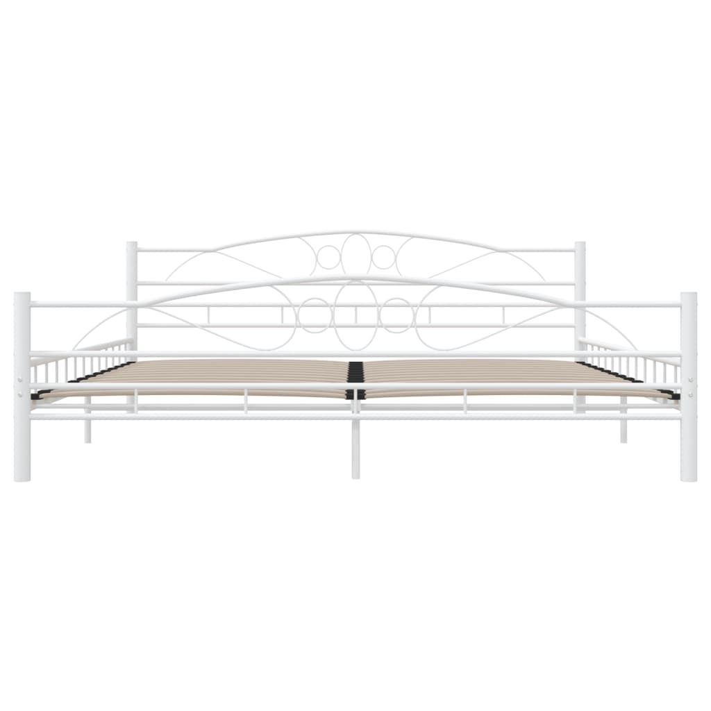 vidaXL Bettgestell Weiß Metall 200×200 cm - Image 5