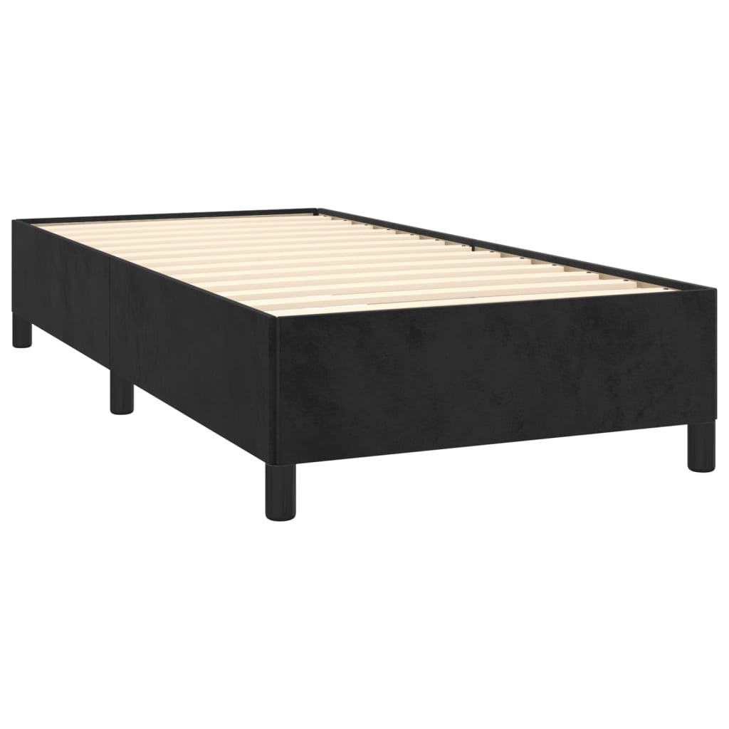 vidaXL Boxspringbett mit Matratze Schwarz 90x200 cm Samt - Image 4