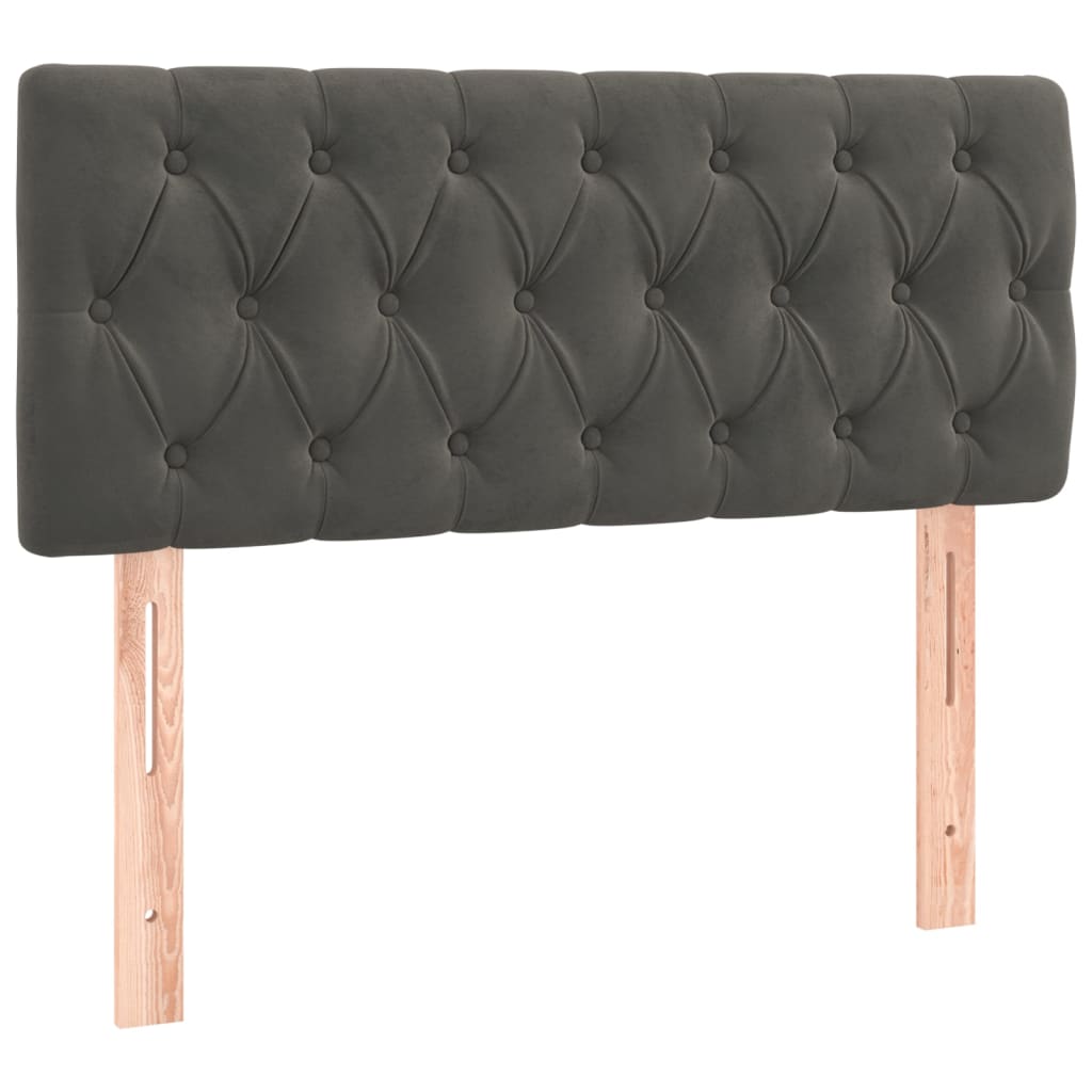 vidaXL Boxspringbett mit Matratze Dunkelgrau 90x200 cm Samt - Image 6