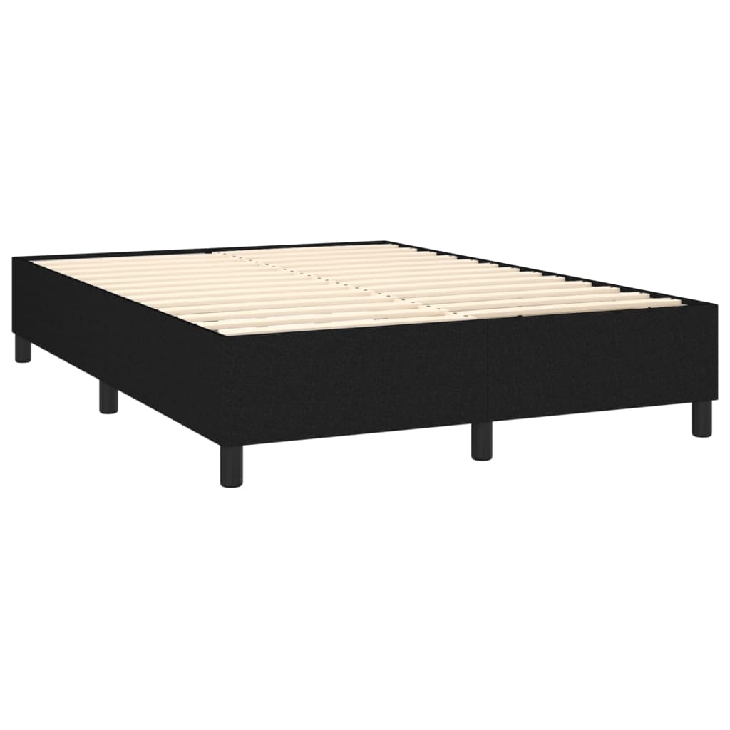 vidaXL Boxspringbett mit Matratze Schwarz 140x200 cm Stoff - Image 4
