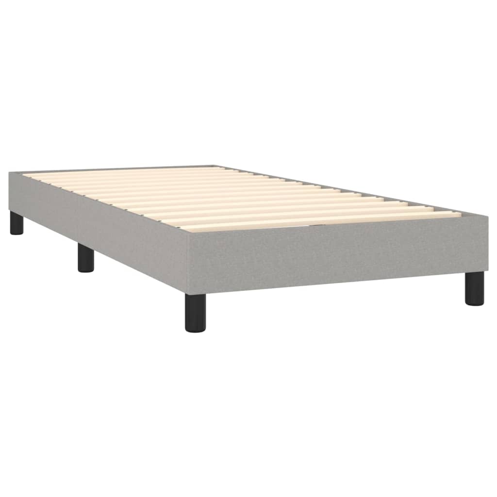 vidaXL Boxspringbett mit Matratze & LED Hellgrau 90x190 cm Stoff - Image 5