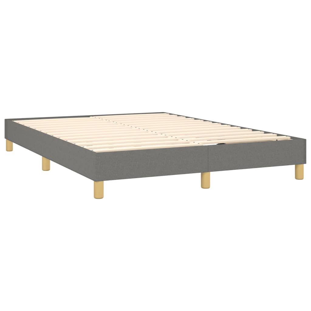 vidaXL Boxspringbett mit Matratze & LED Dunkelgrau 140x200 cm Stoff - Image 5