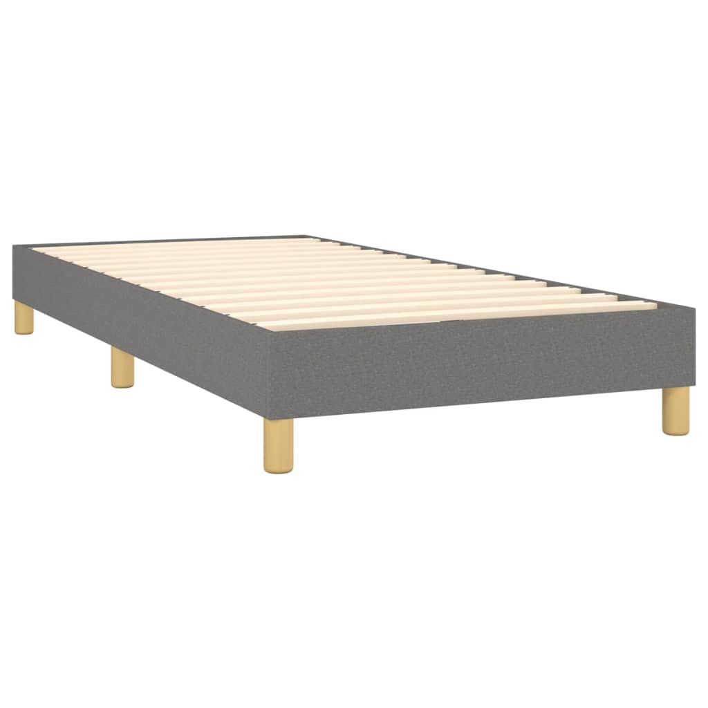 vidaXL Boxspringbett mit Matratze & LED Dunkelgrau 90x190 cm Stoff - Image 5
