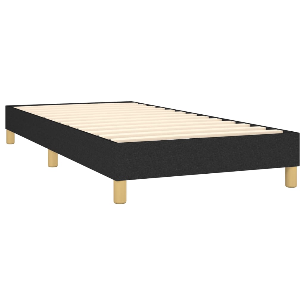 vidaXL Boxspringbett mit Matratze & LED Schwarz 90x200 cm Stoff - Image 5
