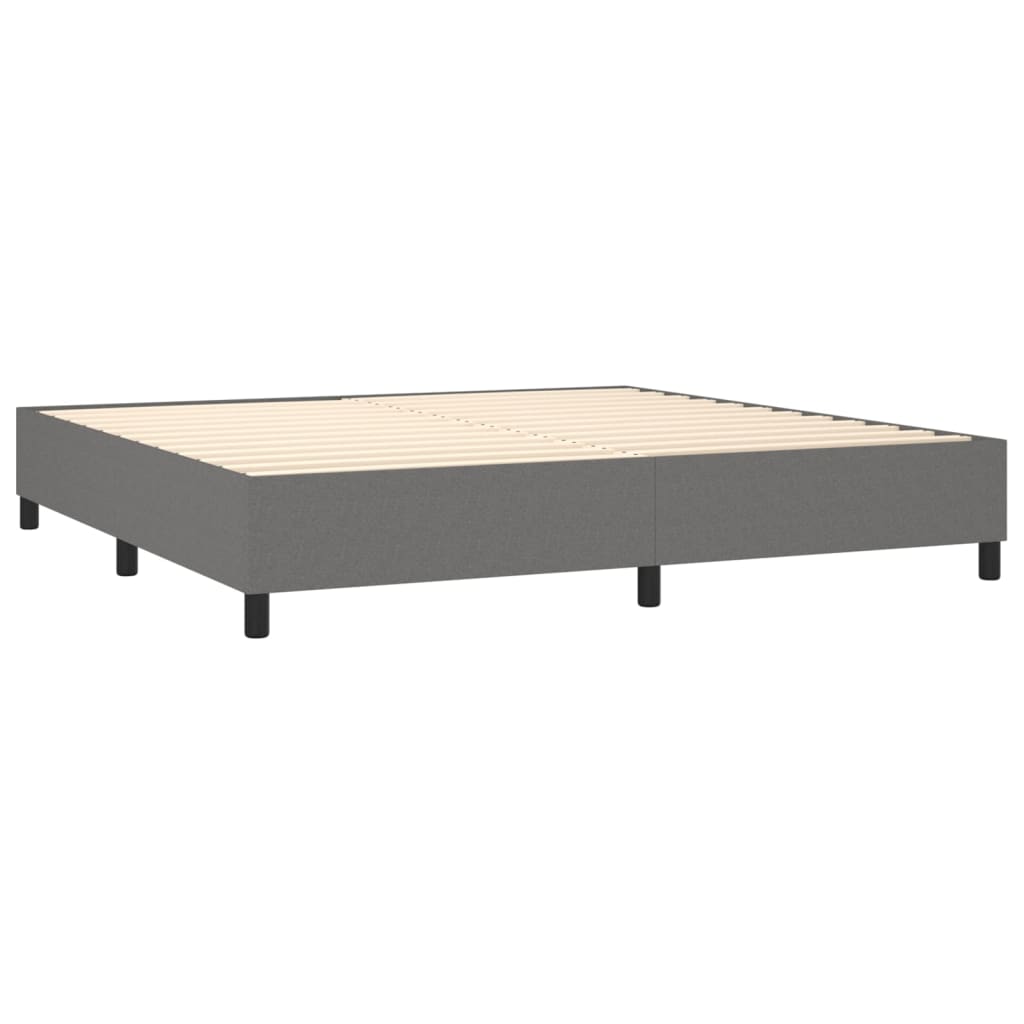 vidaXL Boxspringbett mit Matratze Dunkelgrau 200x200 cm Stoff - Image 4