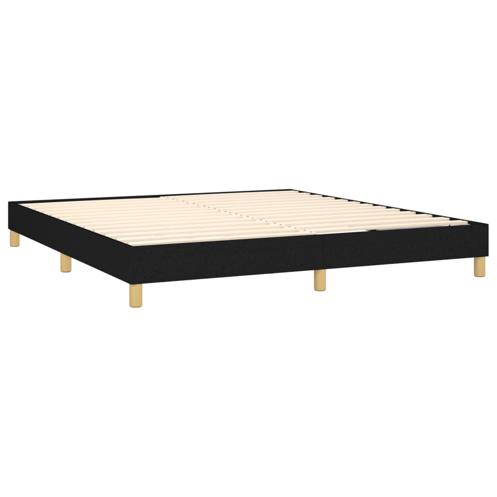 vidaXL Boxspringbett mit Matratze & LED Schwarz 180x200 cm Stoff - Image 5