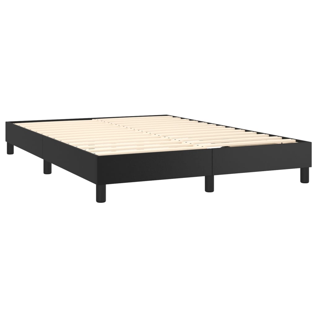 vidaXL Boxspringbett mit Matratze & LED Schwarz 140x200 cm Kunstleder - Image 5