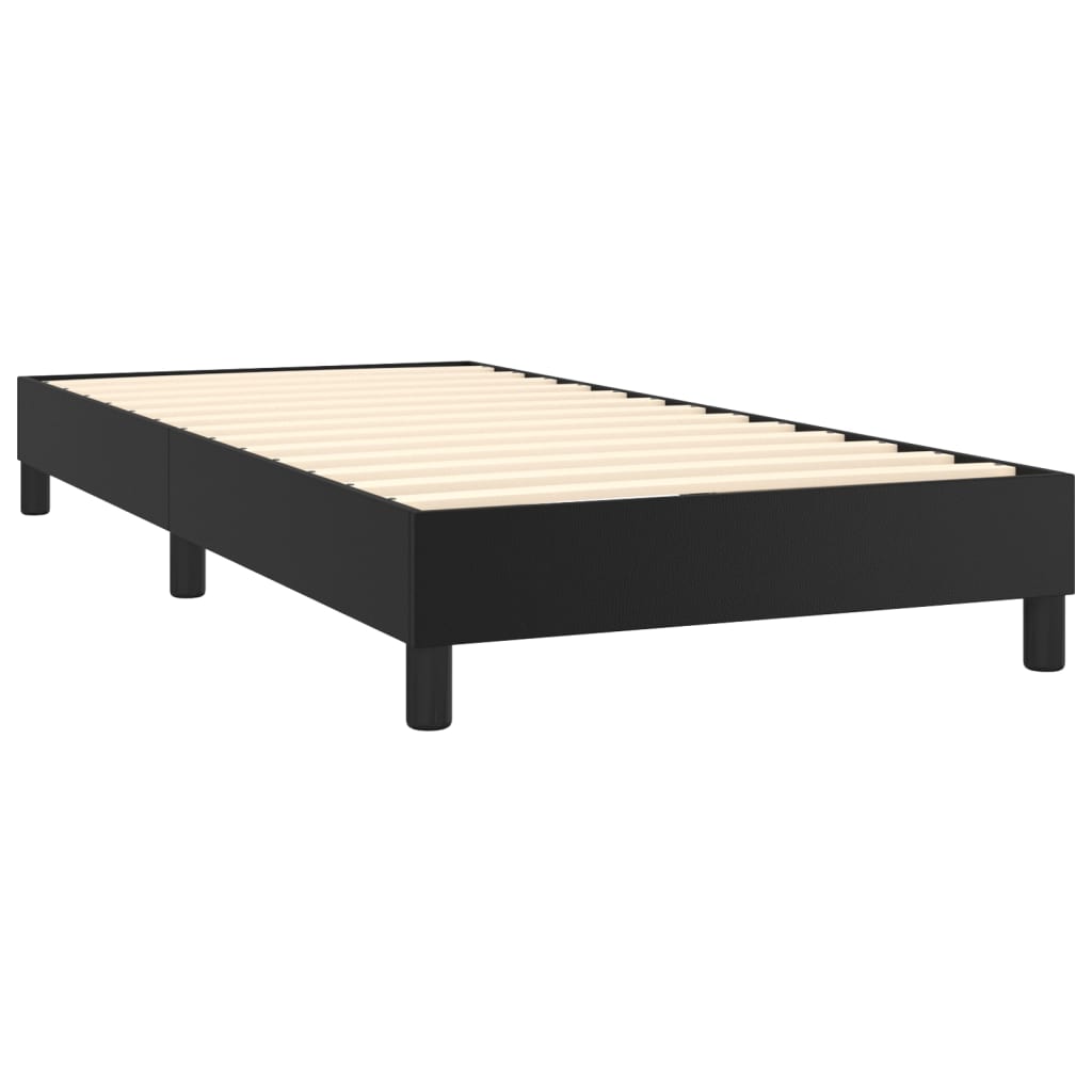 vidaXL Boxspringbett mit Matratze & LED Schwarz 90x190 cm Kunstleder - Image 5