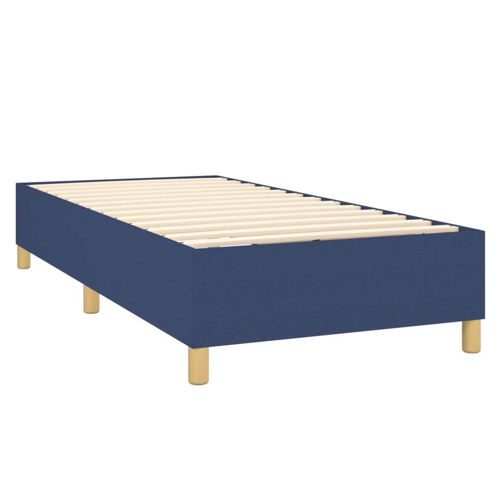 vidaXL Boxspringbett mit Matratze & LED Blau 90x200 cm Stoff - Image 5