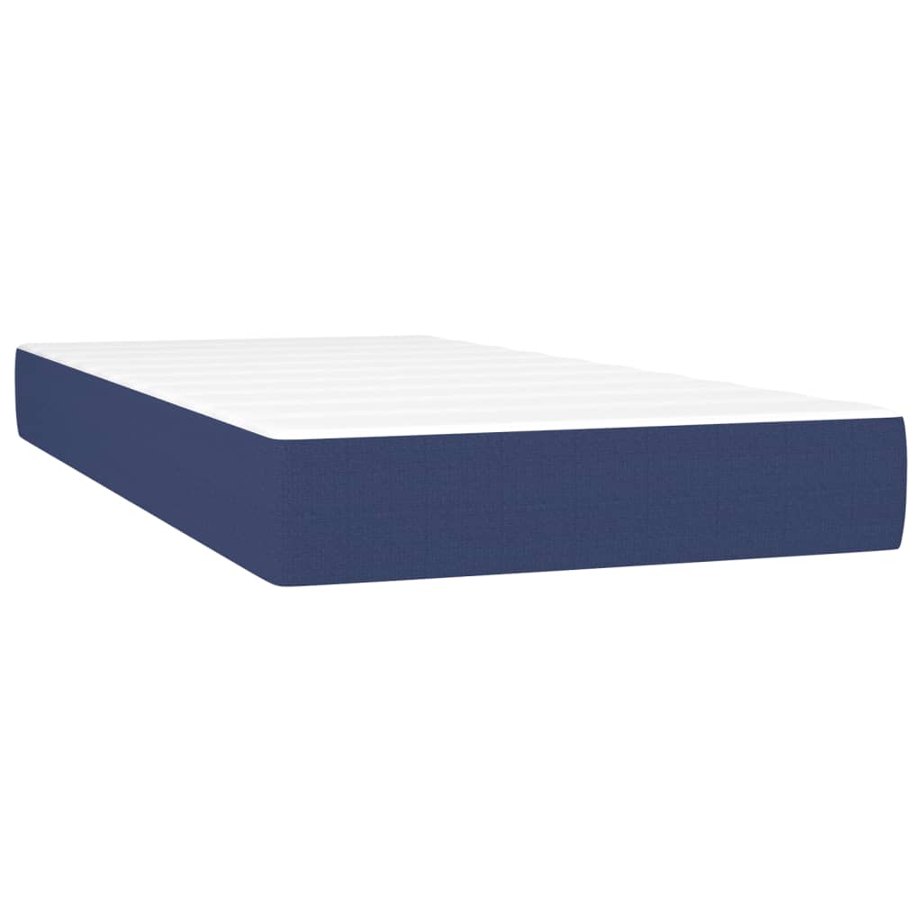 vidaXL Boxspringbett mit Matratze & LED Blau 90x200 cm Stoff - Image 6