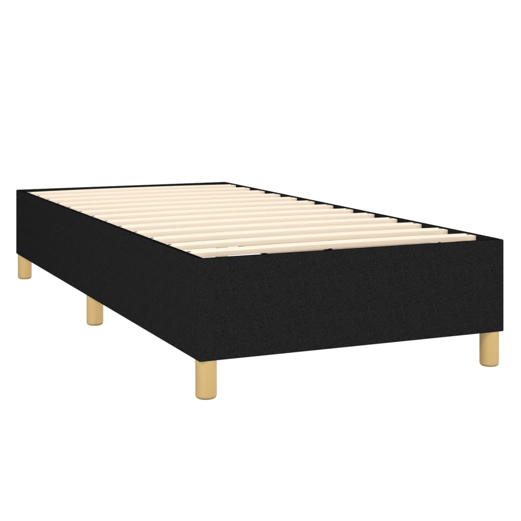 vidaXL Boxspringbett mit Matratze Schwarz 90x190 cm Stoff - Image 4