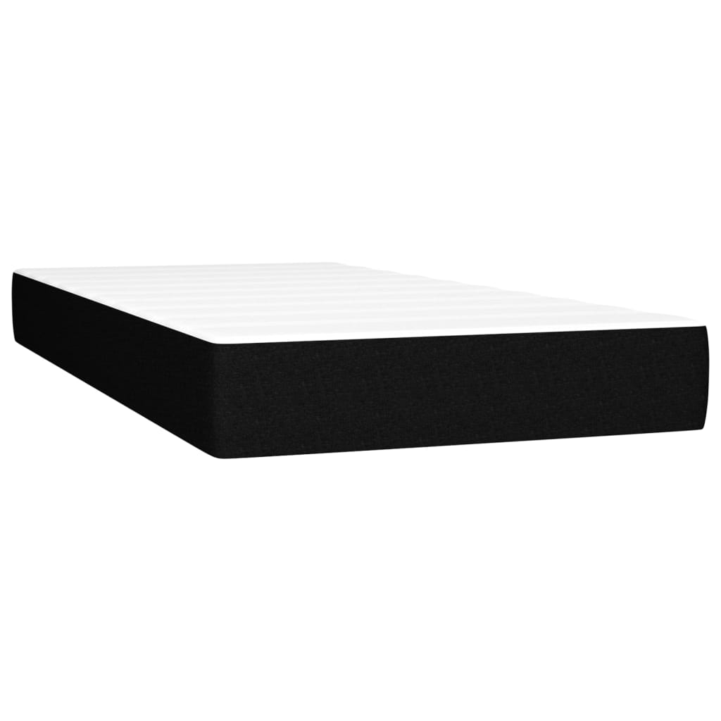 vidaXL Boxspringbett mit Matratze Schwarz 90x190 cm Stoff - Image 5