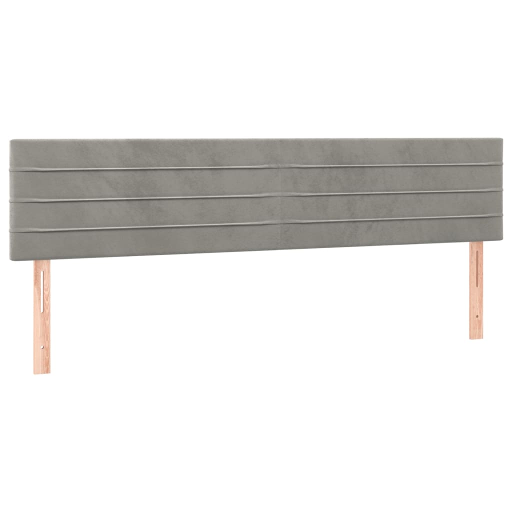 vidaXL Boxspringbett mit Matratze Hellgrau 180x200 cm Samt - Image 6