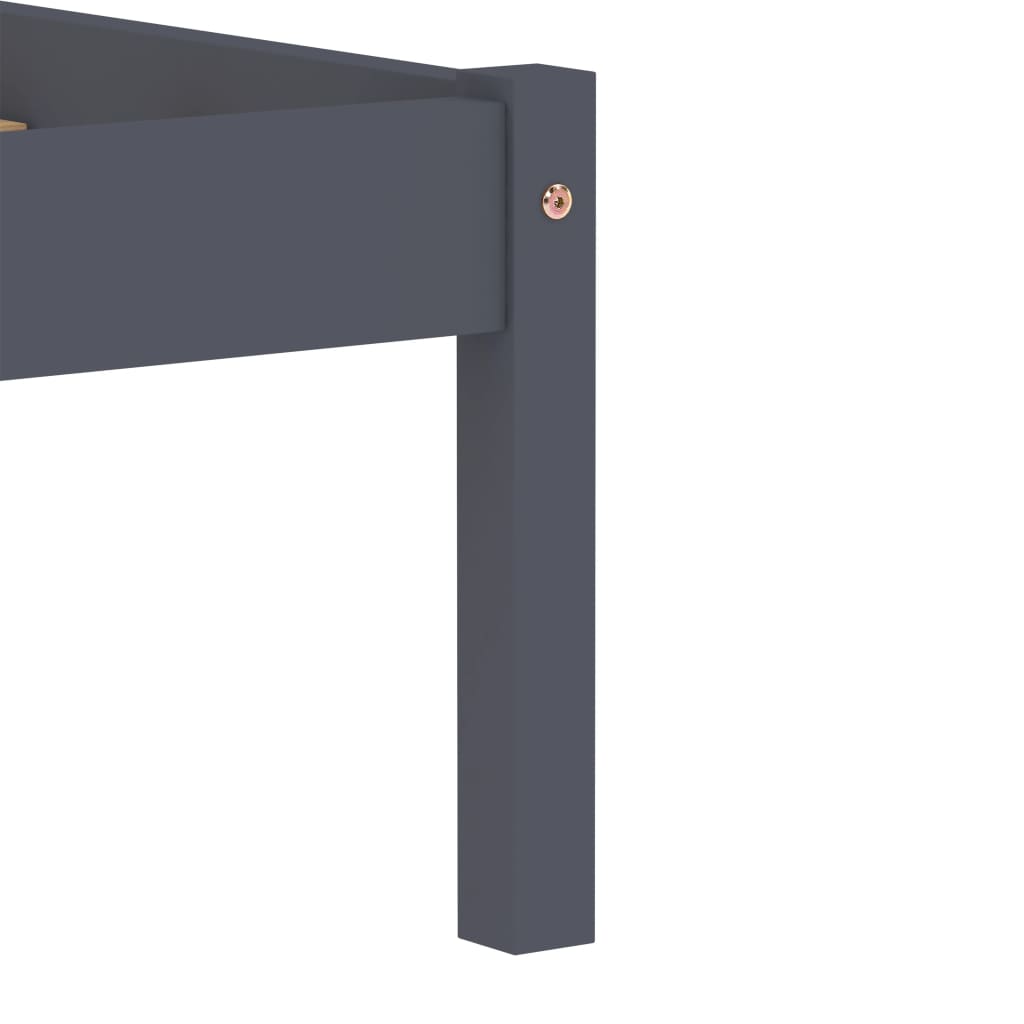 vidaXL Massivholzbett Grau Kiefer 180x200 cm - Image 6