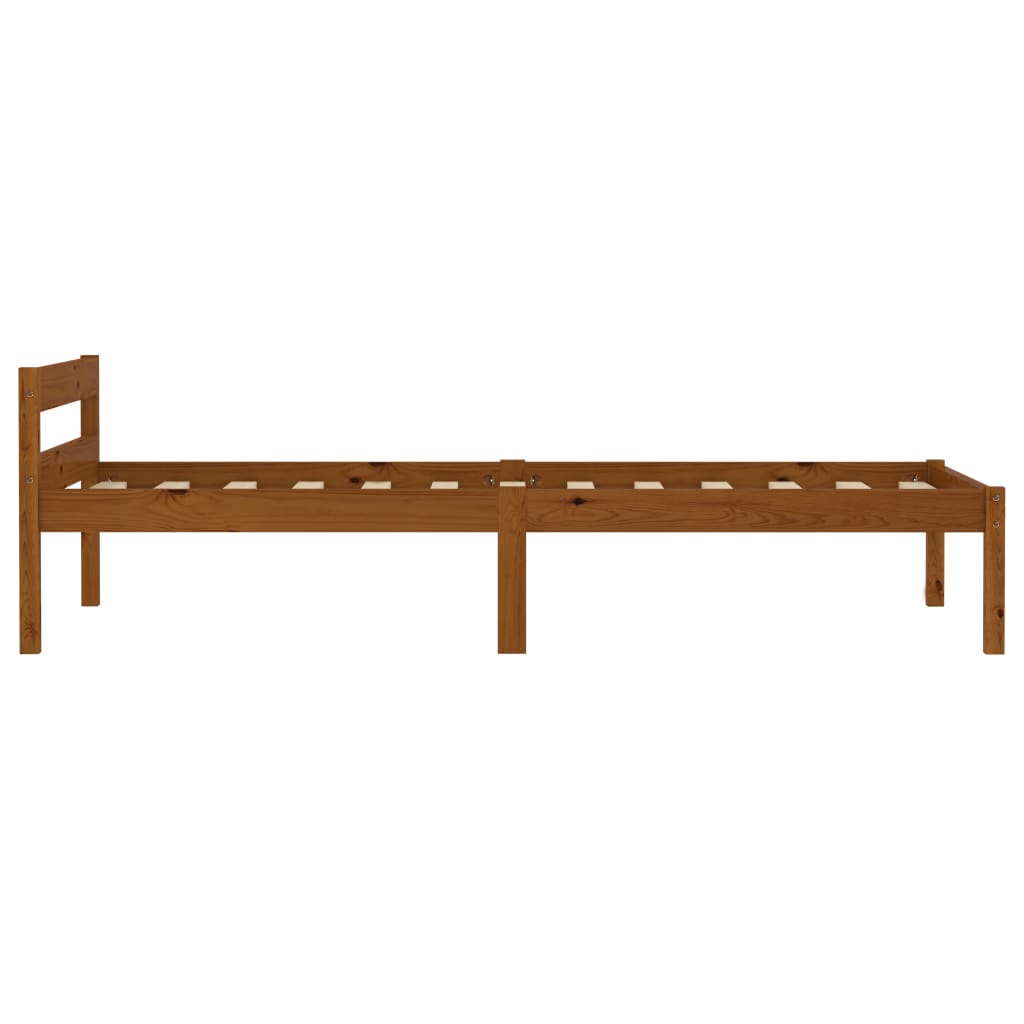 vidaXL Massivholzbett Honigbraun Kiefer 100x200 cm - Image 4