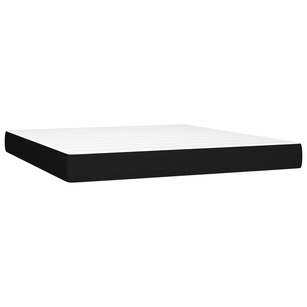 vidaXL Boxspringbett mit Matratze & LED Schwarz 180x200 cm Stoff - Image 6