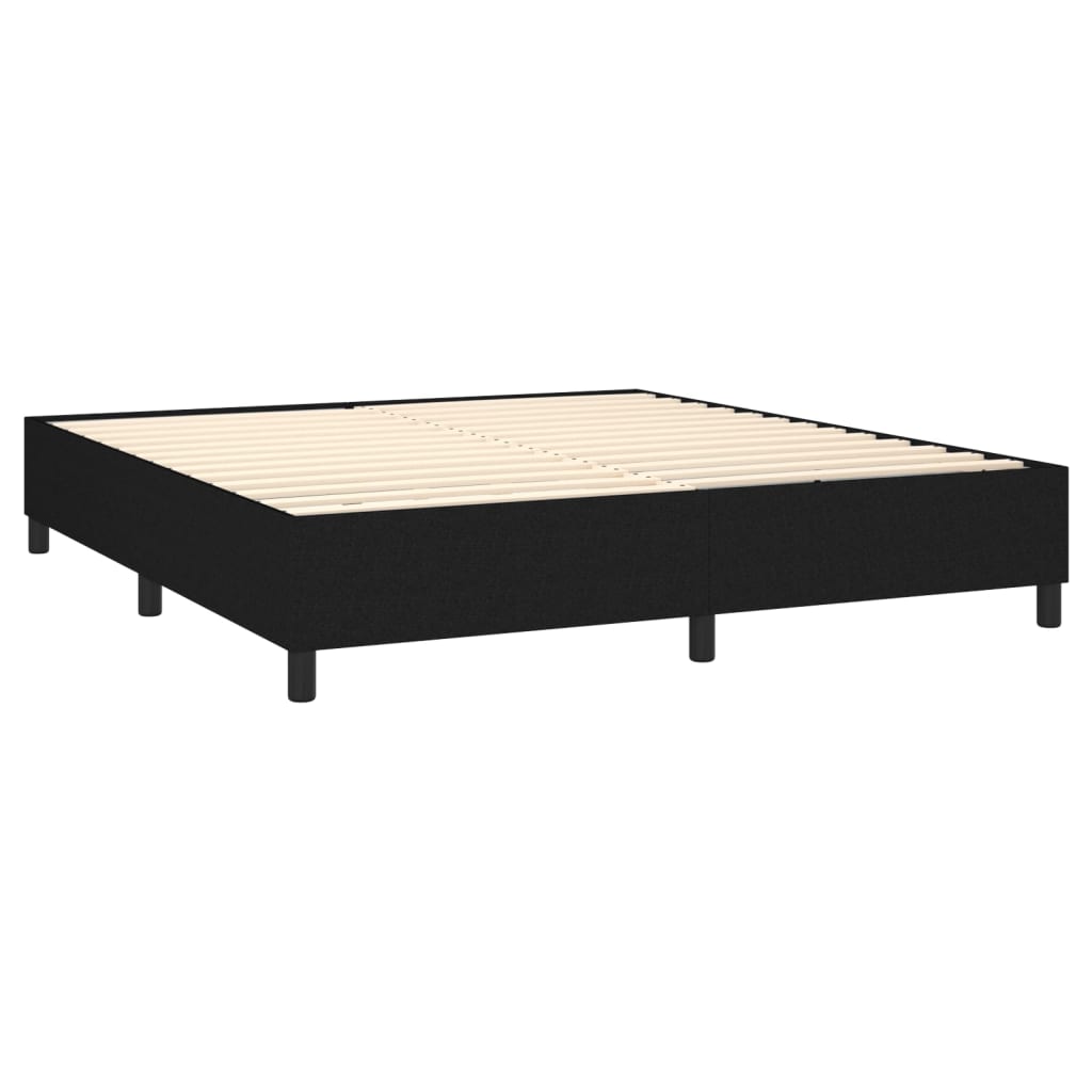 vidaXL Boxspringbett mit Matratze & LED Schwarz 180x200 cm Stoff - Image 5