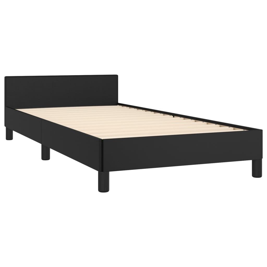 vidaXL Bettgestell mit Kopfteil Schwarz 90x190 cm Kunstleder - Image 5