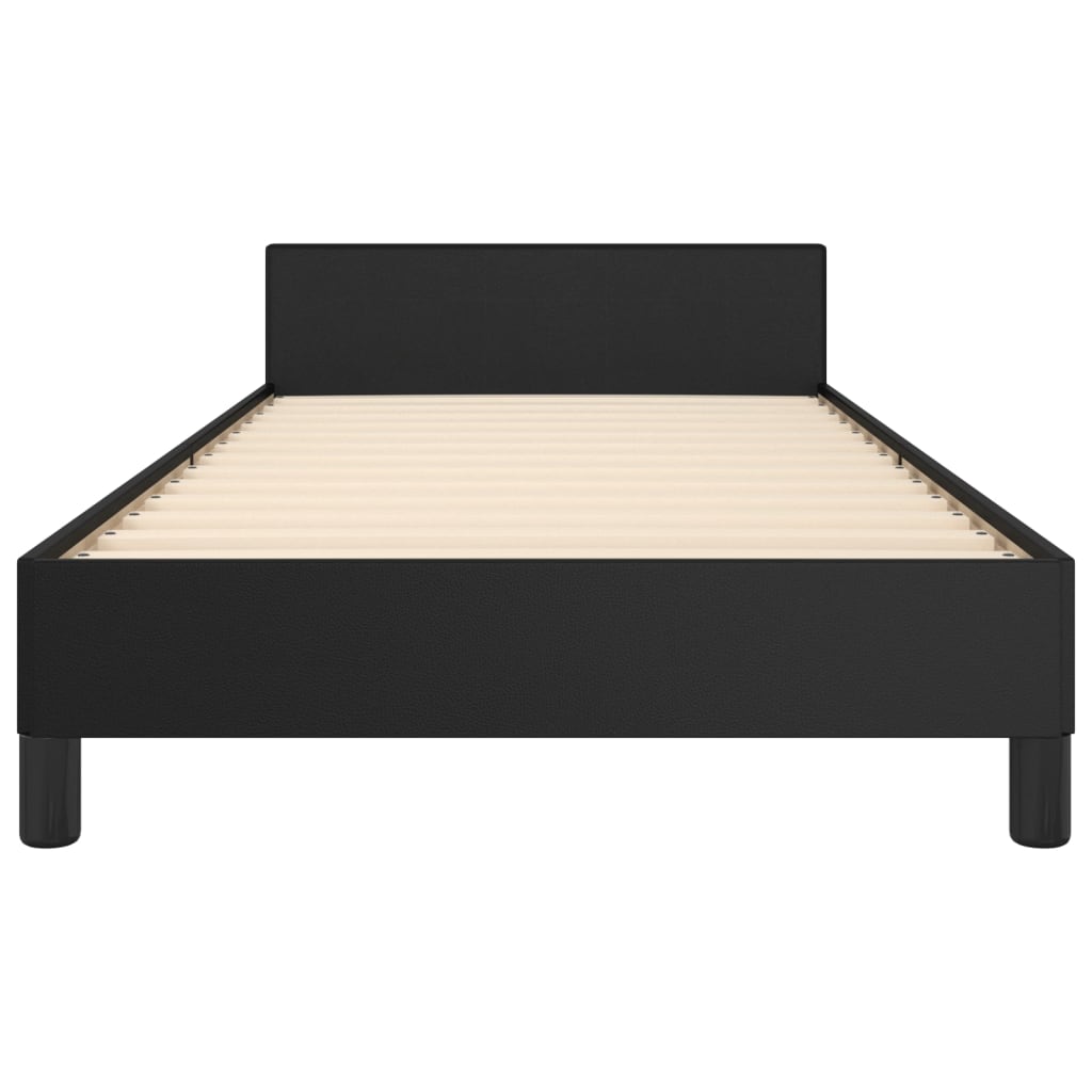vidaXL Bettgestell mit Kopfteil Schwarz 90x190 cm Kunstleder - Image 6