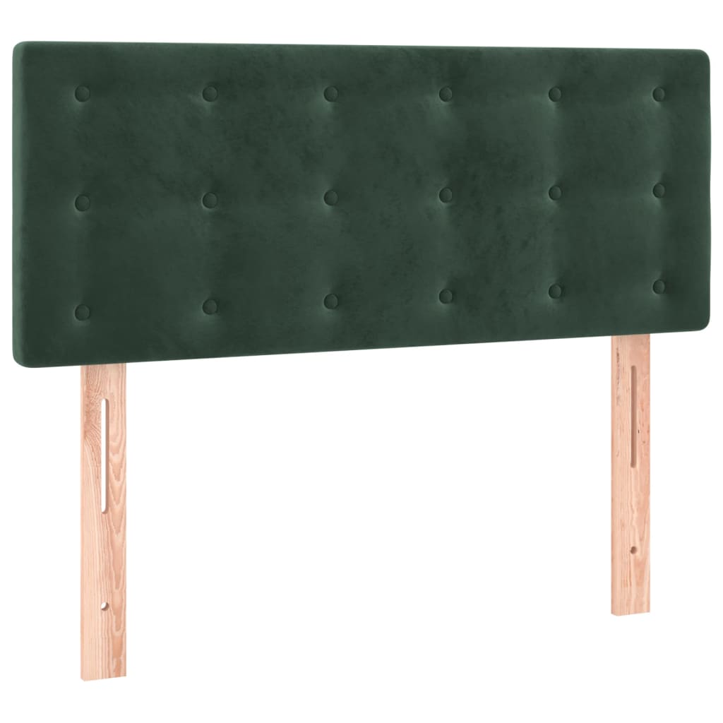 vidaXL Boxspringbett mit Matratze Dunkelgrün 80x200 cm Samt - Image 6