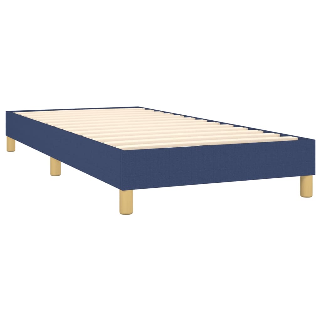 vidaXL Boxspringbett mit Matratze Blau 90x200 cm Stoff - Image 4