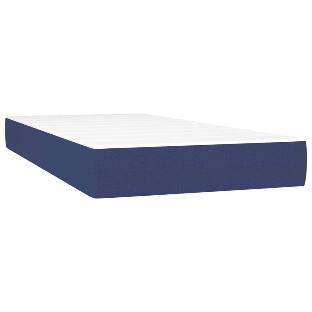 vidaXL Boxspringbett mit Matratze Blau 90x200 cm Stoff - Image 5