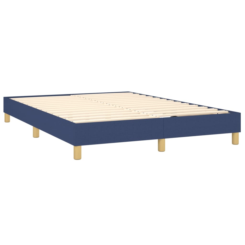 vidaXL Boxspringbett mit Matratze & LED Blau 140x190 cm Stoff - Image 5