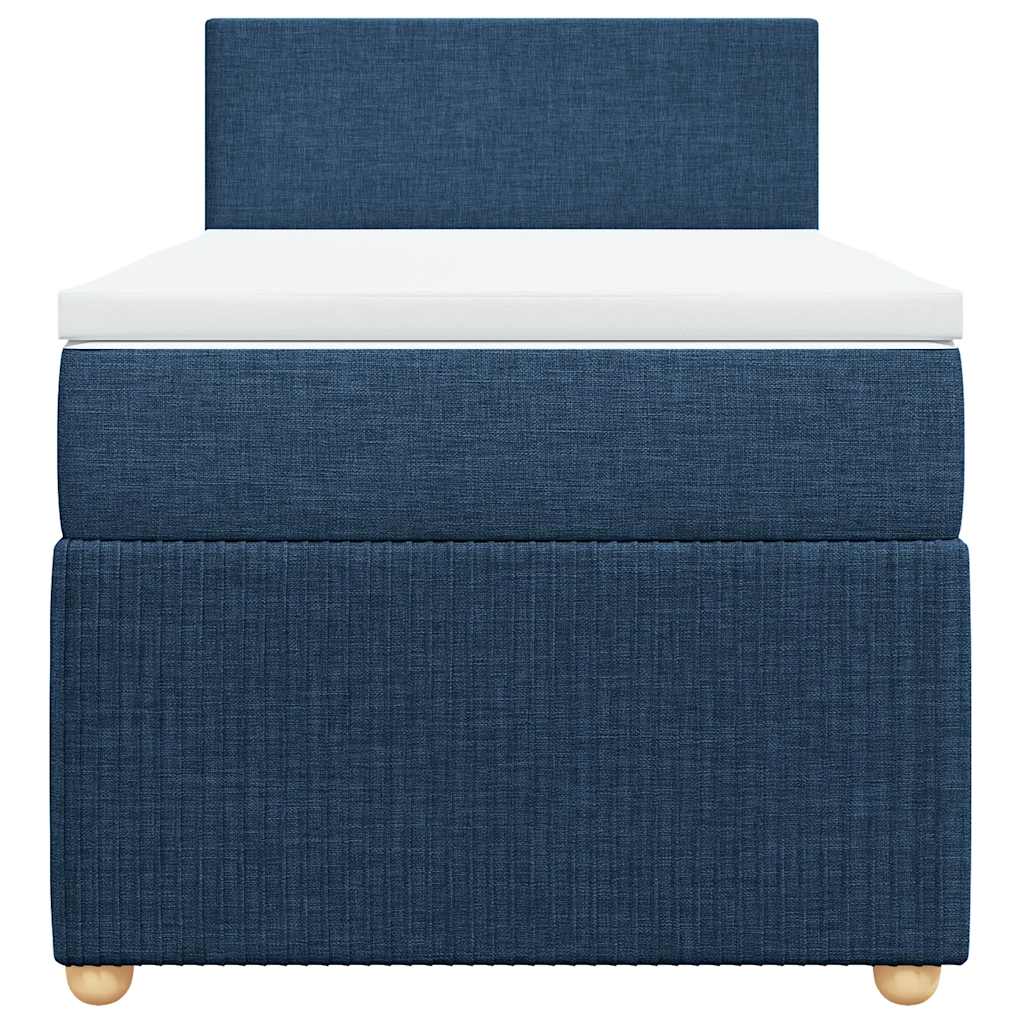 vidaXL Boxspringbett mit Matratze Blau 90x200 cm Stoff - Image 4