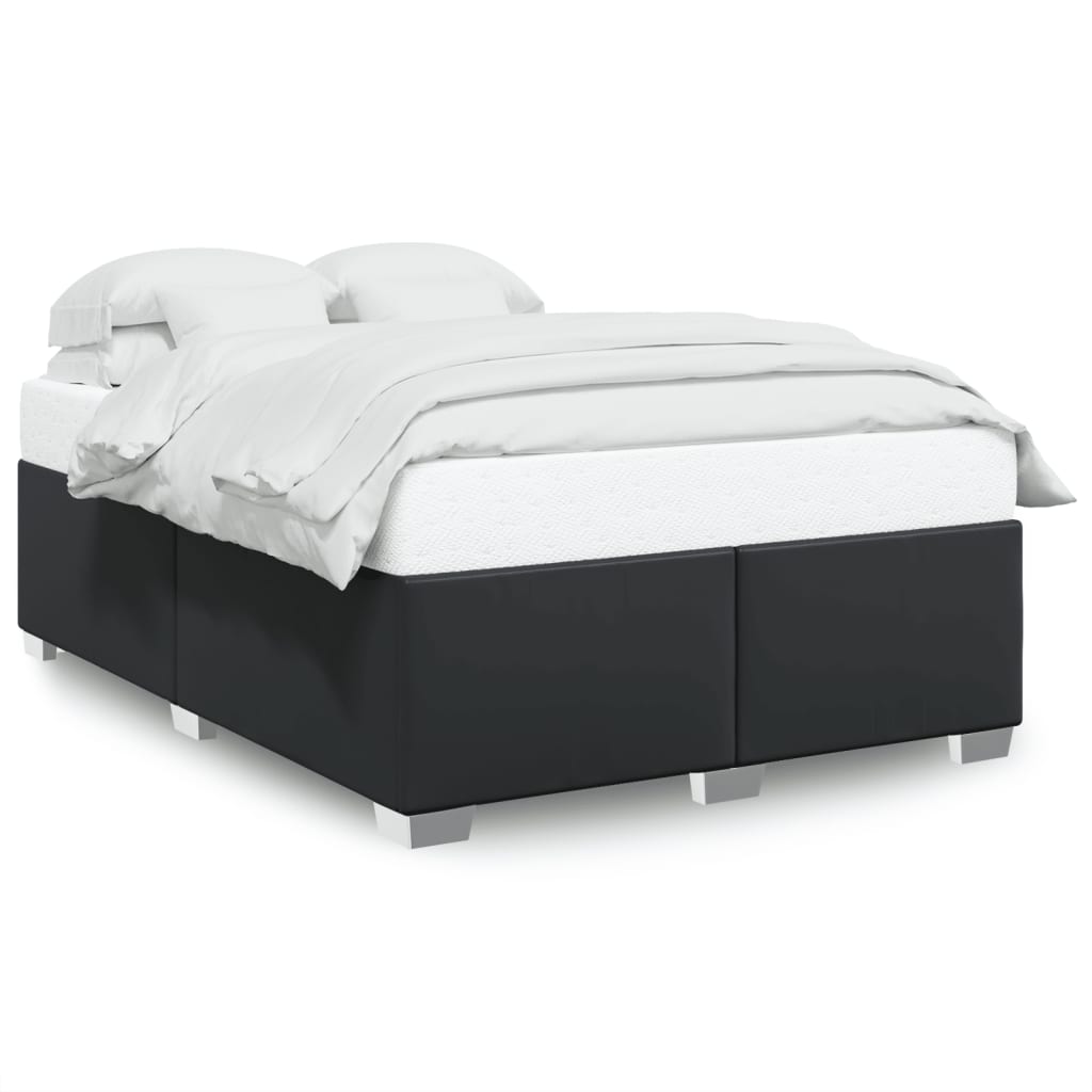 vidaXL Bettgestell Schwarz 140x190 cm Kunstleder - Image 2