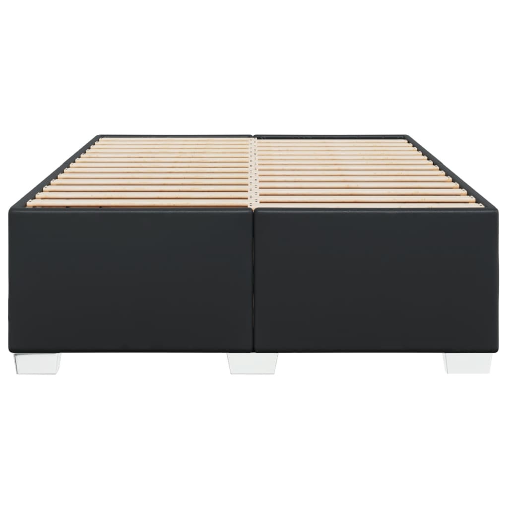 vidaXL Bettgestell Schwarz 140x190 cm Kunstleder - Image 4