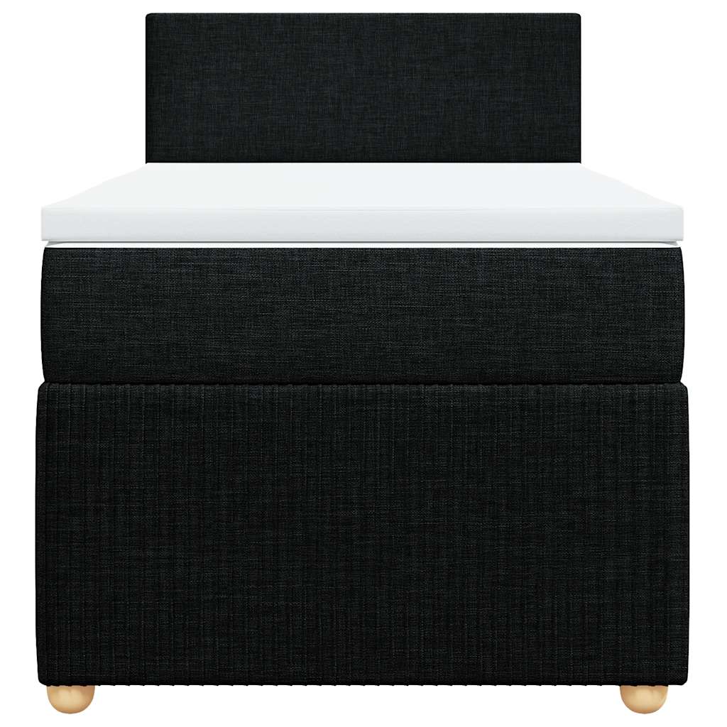 vidaXL Boxspringbett mit Matratze Schwarz 90x190 cm Stoff - Image 6