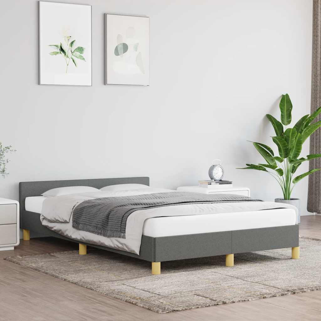 vidaXL Bettgestell ohne Matratze Dunkelgrau 120x200 cm Stoff