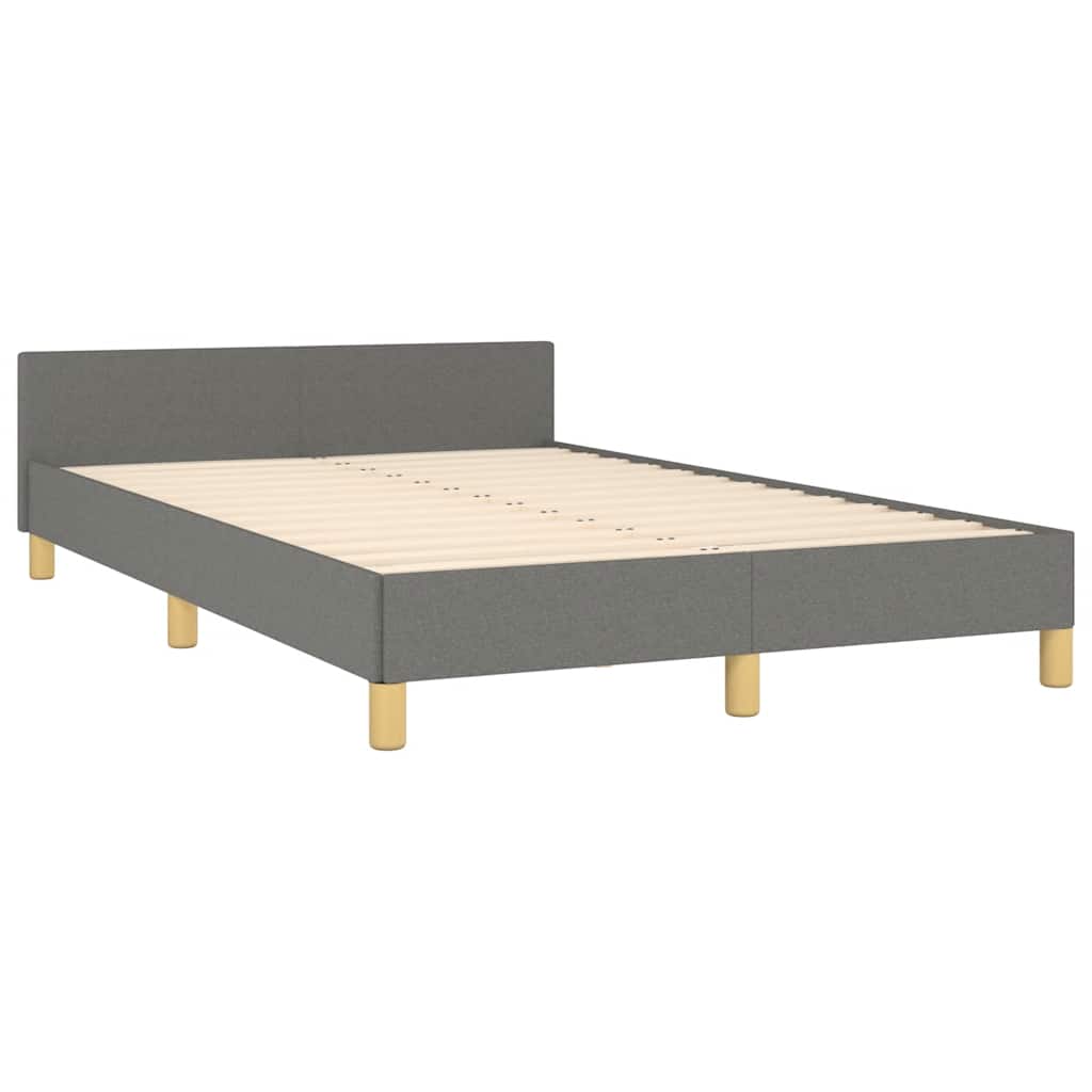 vidaXL Bettgestell ohne Matratze Dunkelgrau 120x200 cm Stoff - Image 4