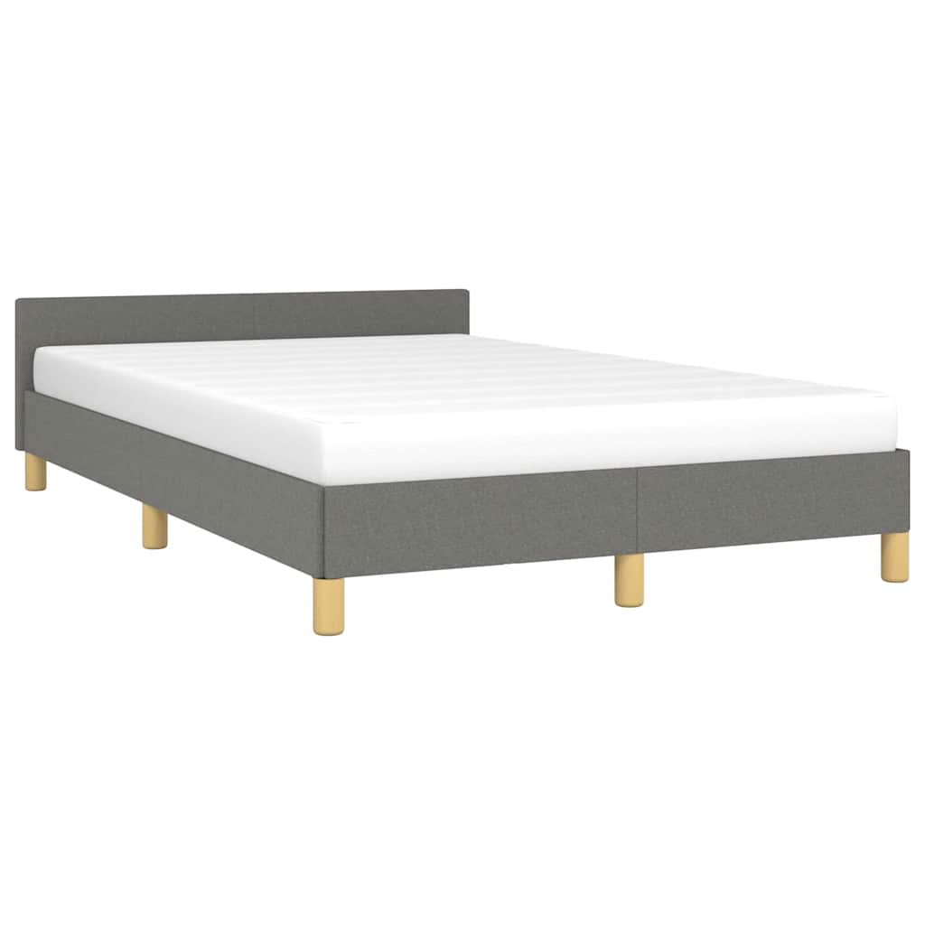 vidaXL Bettgestell ohne Matratze Dunkelgrau 120x200 cm Stoff - Image 3