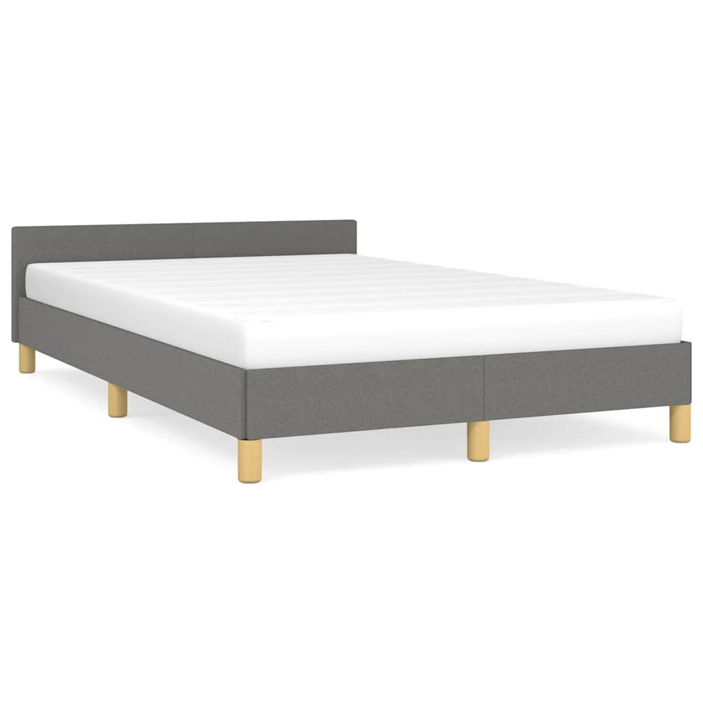 vidaXL Bettgestell ohne Matratze Dunkelgrau 120x200 cm Stoff - Image 2
