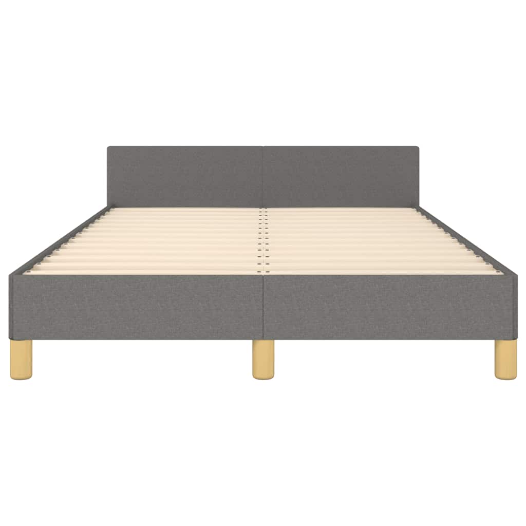 vidaXL Bettgestell ohne Matratze Dunkelgrau 120x200 cm Stoff - Image 5