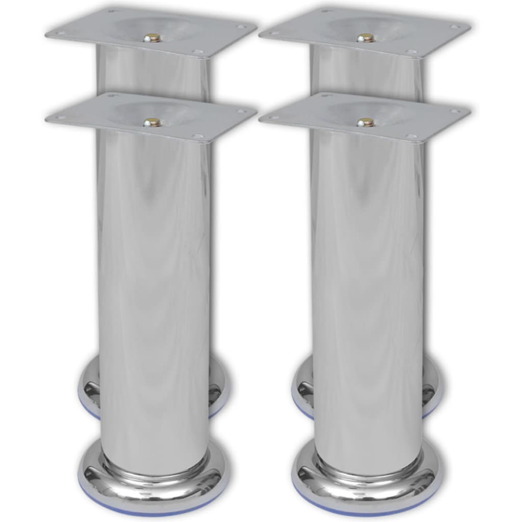 4 x Möbelfuß Sofafuß Sockelfuß Chrom rund 180 mm
