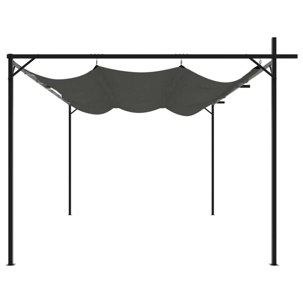 vidaXL Pergola mit Schiebedach Anthrazit 395x292x230 cm - Image 4