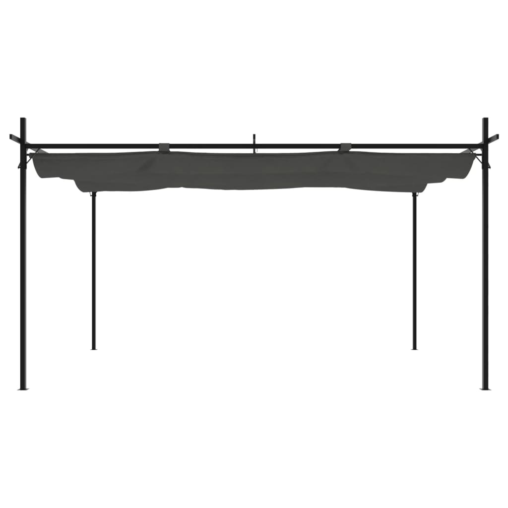 vidaXL Pergola mit Schiebedach Anthrazit 395x292x230 cm - Image 3
