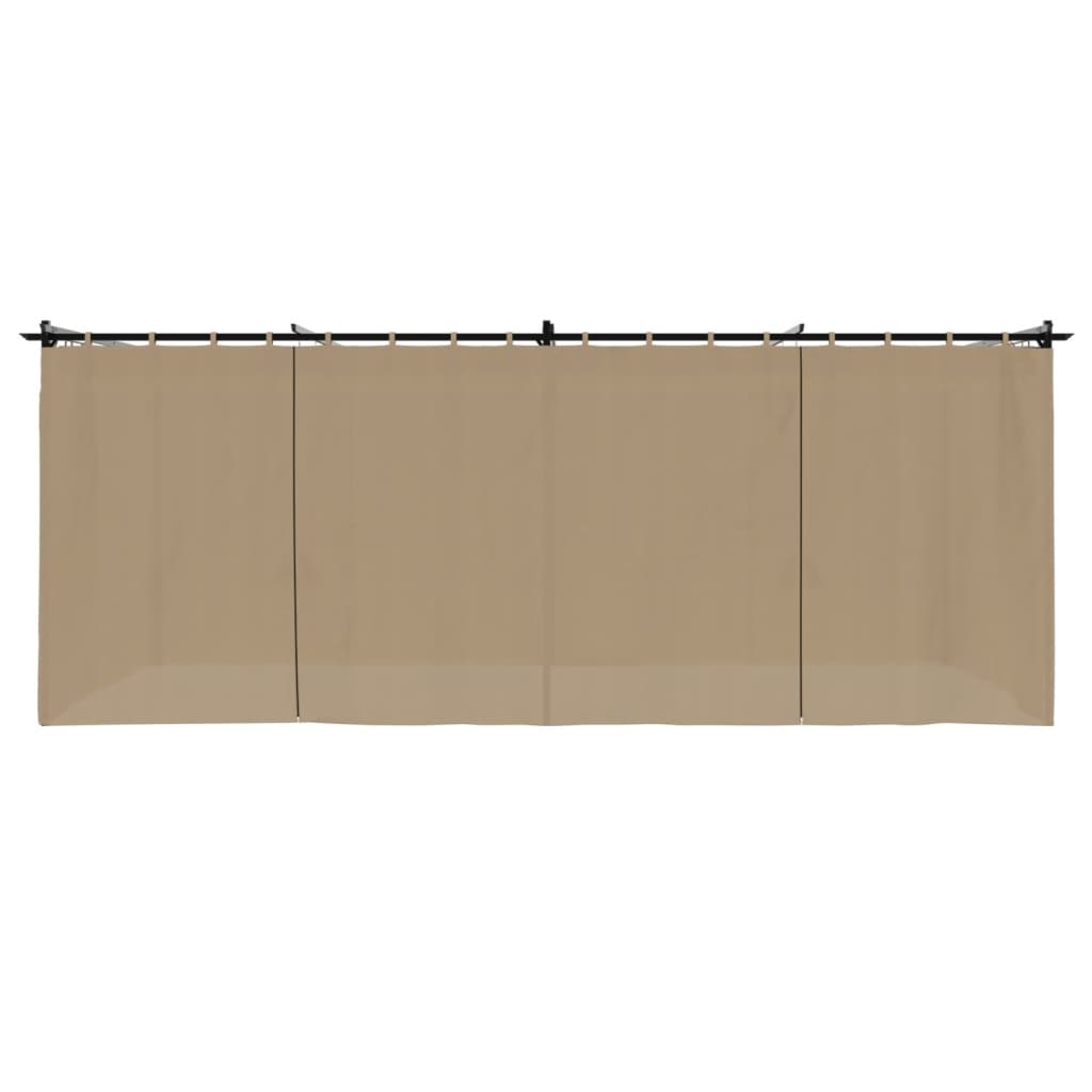vidaXL Pavillon mit Vorhängen Taupe 6x3 m Stahl - Image 4