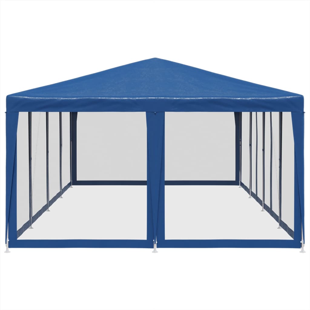 vidaXL Partyzelt mit 12 Mesh-Seitenteilen Blau 8x4 m HDPE - Image 4