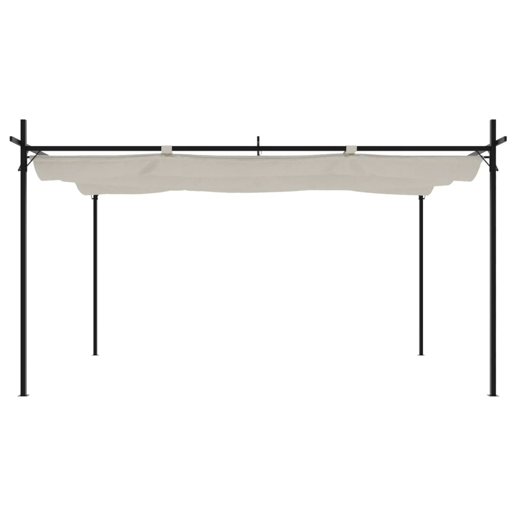 vidaXL Pergola mit Schiebedach Creme 395x292x230 cm - Image 3